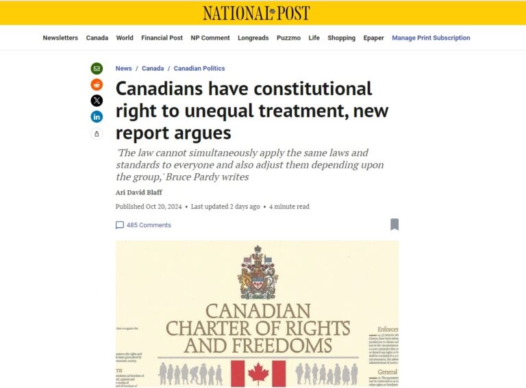 National Post reviews Aristotle Foundation study A Right to Unequal